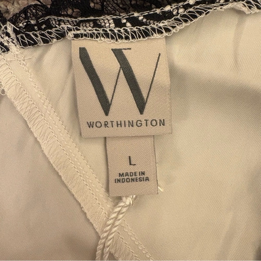 Worthington Women's Sleeveless Tank Top Size L White Black V-Neck NWT $48 - Picture 11 of 14